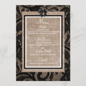 Linnen en kant zwart, witte jute Lenin menu (Voorkant)