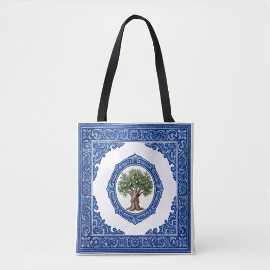 Linnen en kurk tas Azulejo (Voorkant)