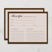 Linnen Espresso Bruin Bruidsrecept Kaart (Voorkant / Achterkant)