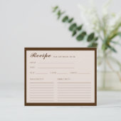 Linnen Espresso Bruin Bruidsrecept Kaart (Staand voorkant)