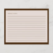 Linnen Espresso Bruin Bruidsrecept Kaart (Achterkant)