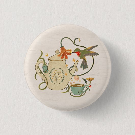 Linnen  Faecore Floral Tea Ronde Button 3,2 Cm (Voorkant)