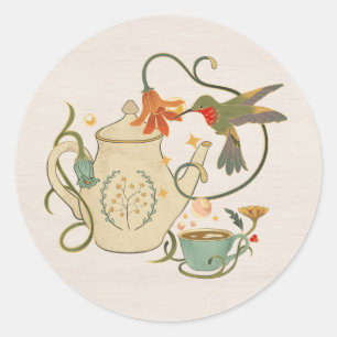 Linnen  Faecore Floral Tea Ronde Sticker