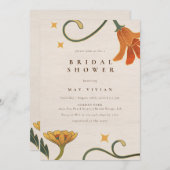 Linnen  Faecore Groot bloemig Vrijgezellenfeest Kaart (Voorkant / Achterkant)