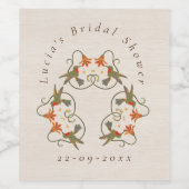 Linnen  Fairy Bird Wijn Etiket (Enkel label)