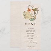 Linnen Fairy Core Wildflower Tea Party Menu (Voorkant / Achterkant)