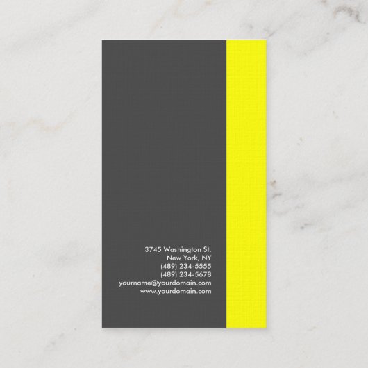 Linnen Geel Grijs Moderne Minimalistische Plain El Visitekaartje (Achterkant)