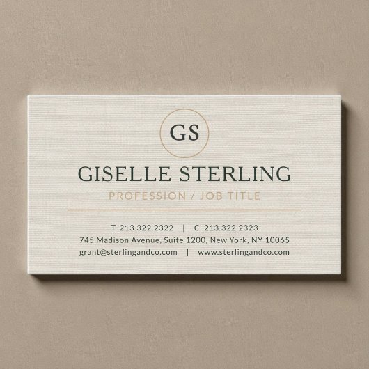 Linnen Goud Luxe Minimalistisch Professioneel Visitekaartje