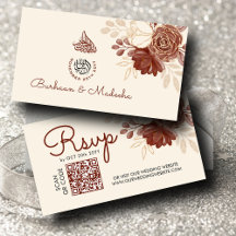 Linnen gouden glitter QR RSVP islamitische bruilof