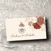 Linnen gouden glitter QR RSVP islamitische bruilof Informatiekaartje