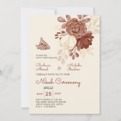 Linnen gouden glitter waterverf bloemen Islamitisc Kaart (Voorkant)