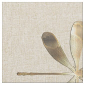 Linnen gouden libel patroon stof (Close Up)