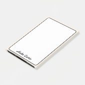 Linnen grens minimalistische professionele naam post-it® notes (Schuin)
