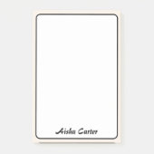 Linnen grens minimalistische professionele naam post-it® notes (Voorkant)