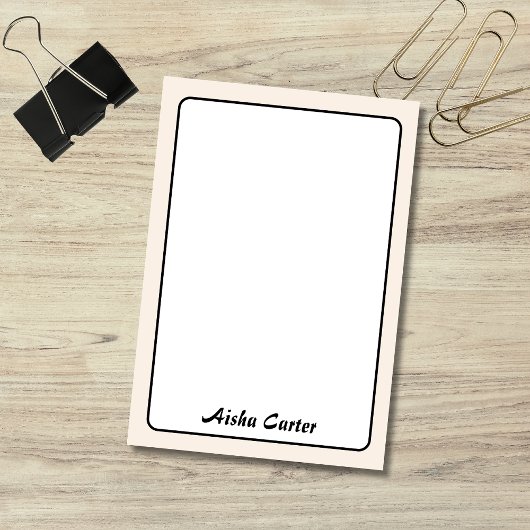 Linnen grens minimalistische professionele naam post-it® notes