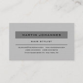 Linnen Grijs Elegant Professional Plain Modern Visitekaartje (Voorkant)