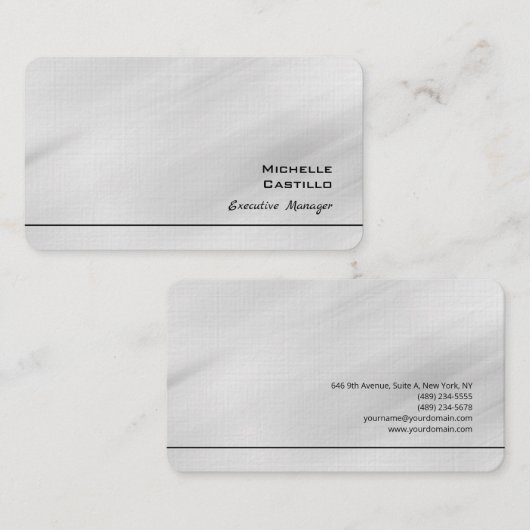 Linnen Grijs Plain Minimalist Visitekaartje (Voorkant / Achterkant)