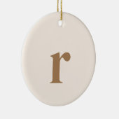 Linnen Initiaal letter | Trendy minimalist Keramisch Ornament (Rechts)