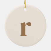 Linnen Initiaal letter | Trendy minimalist Keramisch Ornament (Achterkant)