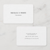 Linnen Klassieke Minimalistische Professionele Ele Visitekaartje (Voorkant / Achterkant)