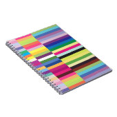 Linnen kleurrijk gestreept multicolor patroon notitieboek (Rechterzijde)