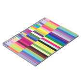 Linnen kleurrijk gestreept multicolor patroon notitieboek (Linkerzijde)