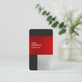 Linnen Kleurrijke Rood Grijs Afgeronde Profiel Kaa Visitekaartje (Staand voorkant)