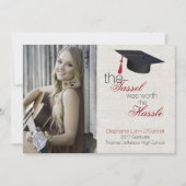 Linnen look foto Afstuderen aankondiging (Voorkant)