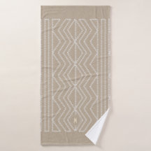 Linnen look geometrische pijlen Monogrammed