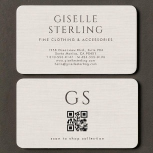 Linnen Luxe Boetiek Mode QR-code Visitekaartje