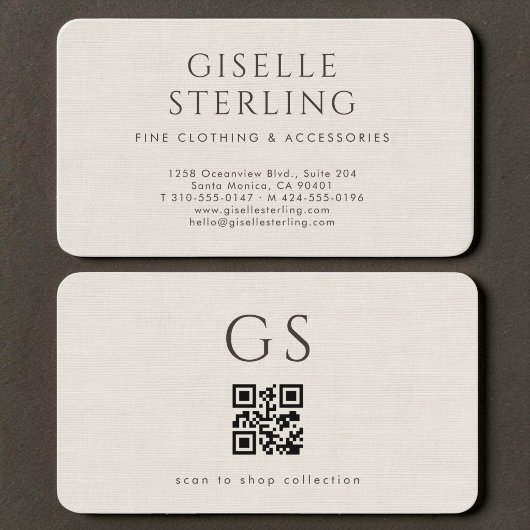 Linnen Luxe Boetiek Mode QR-code Visitekaartje