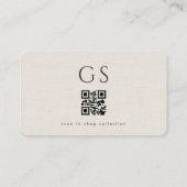Linnen Luxe Boetiek Mode QR-code Visitekaartje (Achterkant)