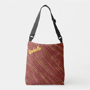 Linnen Luxe Modern Bourgondië Goud Collectie Crossbody Tas