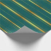 Linnen Luxe Modern Groen Goud Textuur Collectie Cadeaupapier (Hoek)