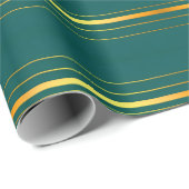 Linnen Luxe Modern Groen Goud Textuur Collectie Cadeaupapier (Rol Hoek)