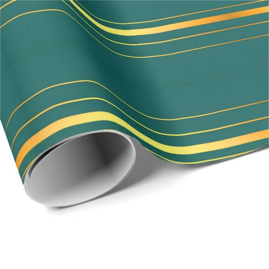 Linnen Luxe Modern Groen Goud Textuur Collectie Cadeaupapier (Rol Hoek)