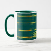 Linnen Luxe Modern Groen Goud Textuur Collectie Mok (Links)