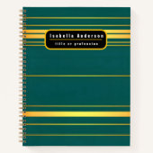 Linnen Luxe Modern Groen Goud Textuur Collectie Notitieboek (Voorkant)