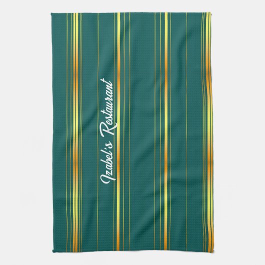 Linnen Luxe Modern Groen Goud Textuur Collectie Theedoek (Verticaal)