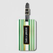 Linnen Luxe Populair Groen Goud Textuur Collectie Bagagelabel (Voorkant (verticaal))