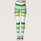 Linnen Luxe Populair Groen Goud Textuur Collectie Leggings (Voorkant)