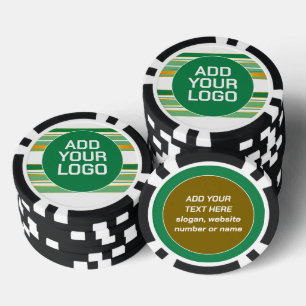 Linnen Luxe Populair Groen Goud Textuur Collectie Poker Chips