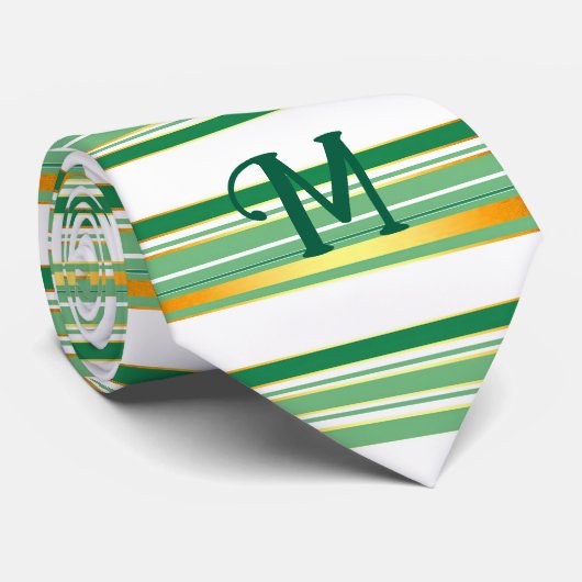 Linnen Luxe Populair Groen Goud Textuur Collectie Stropdas (Opgerold)