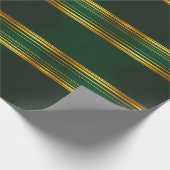 Linnen Luxe Trendy Groen Goud Textuur Collectie Cadeaupapier (Hoek)