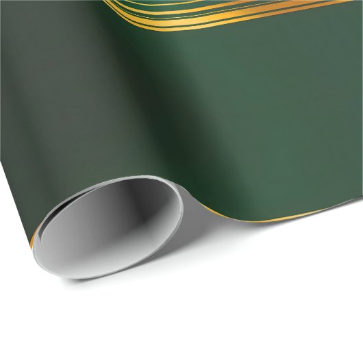 Linnen Luxe Trendy Groen Goud Textuur Collectie Cadeaupapier (Rol Hoek)