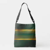 Linnen Luxe Trendy Groen Goud Textuur Collectie Crossbody Tas (Achterkant)