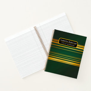 Linnen Luxe Trendy Groen Goud Textuur Collectie Notitieboek