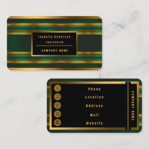 Linnen Luxe Trendy Groen Goud Textuur Collectie Visitekaartje