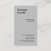 Linnen minimalistisch modern eenvoudig gewoon grij visitekaartje (Voorkant)