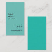 Linnen Modern Minimalist Professional Plain Blue Visitekaartje (Voorkant / Achterkant)